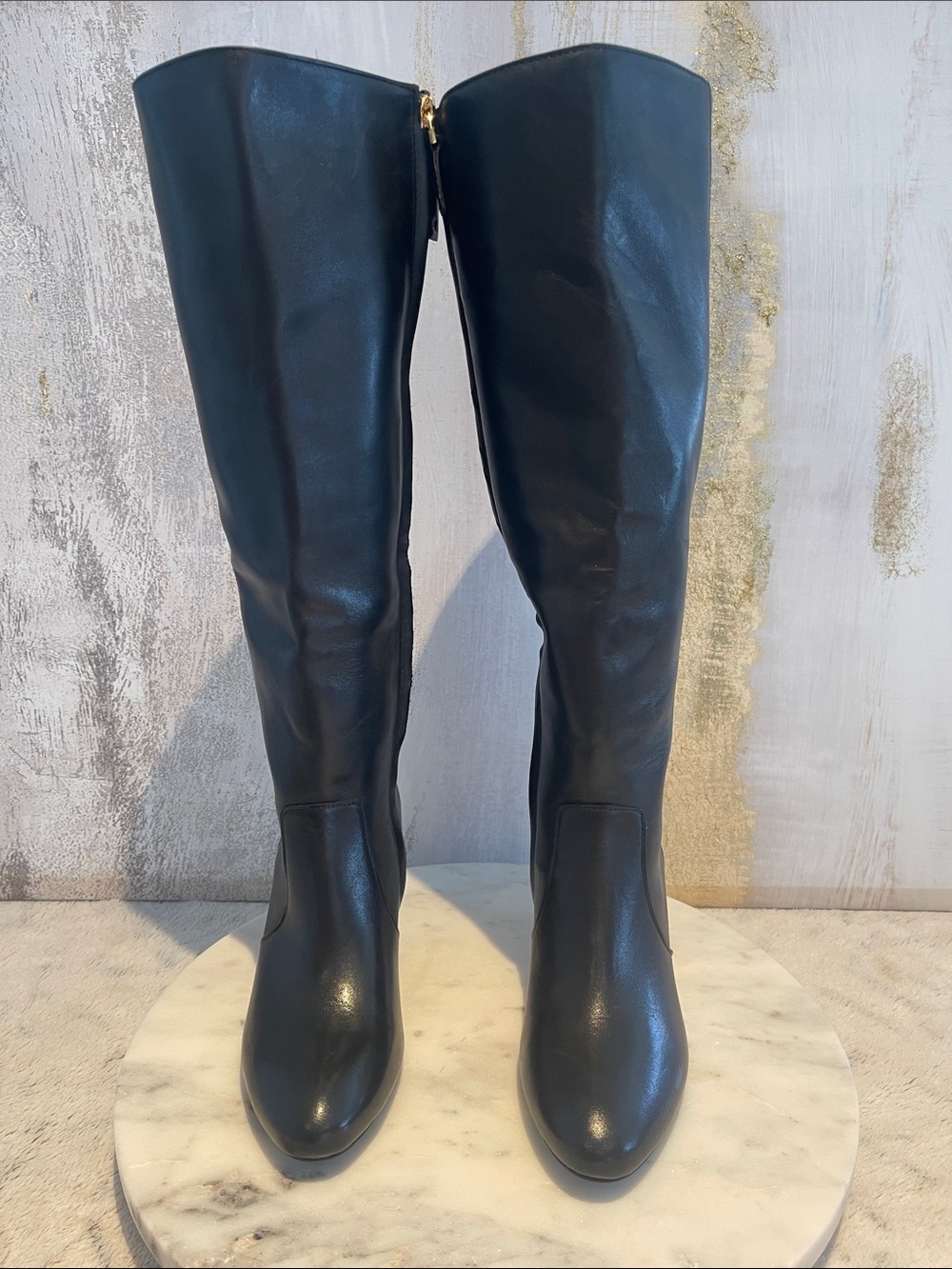 Ralph Lauren Black leather -  Classic Black Knee-High Women's Boots USA 5.5